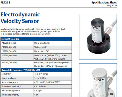 EPRO PR9268/202-100 Electrodynamic Velocity Sensor